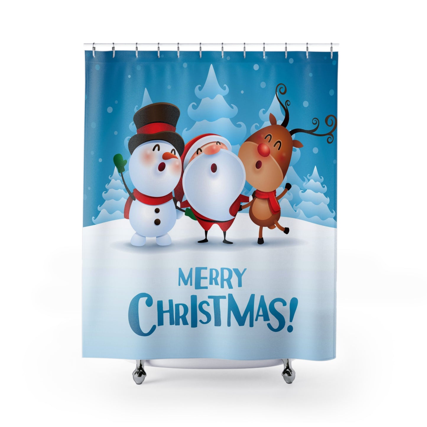 Christmas Shower Curtains | Holiday Curtain | Bathroom Curtains