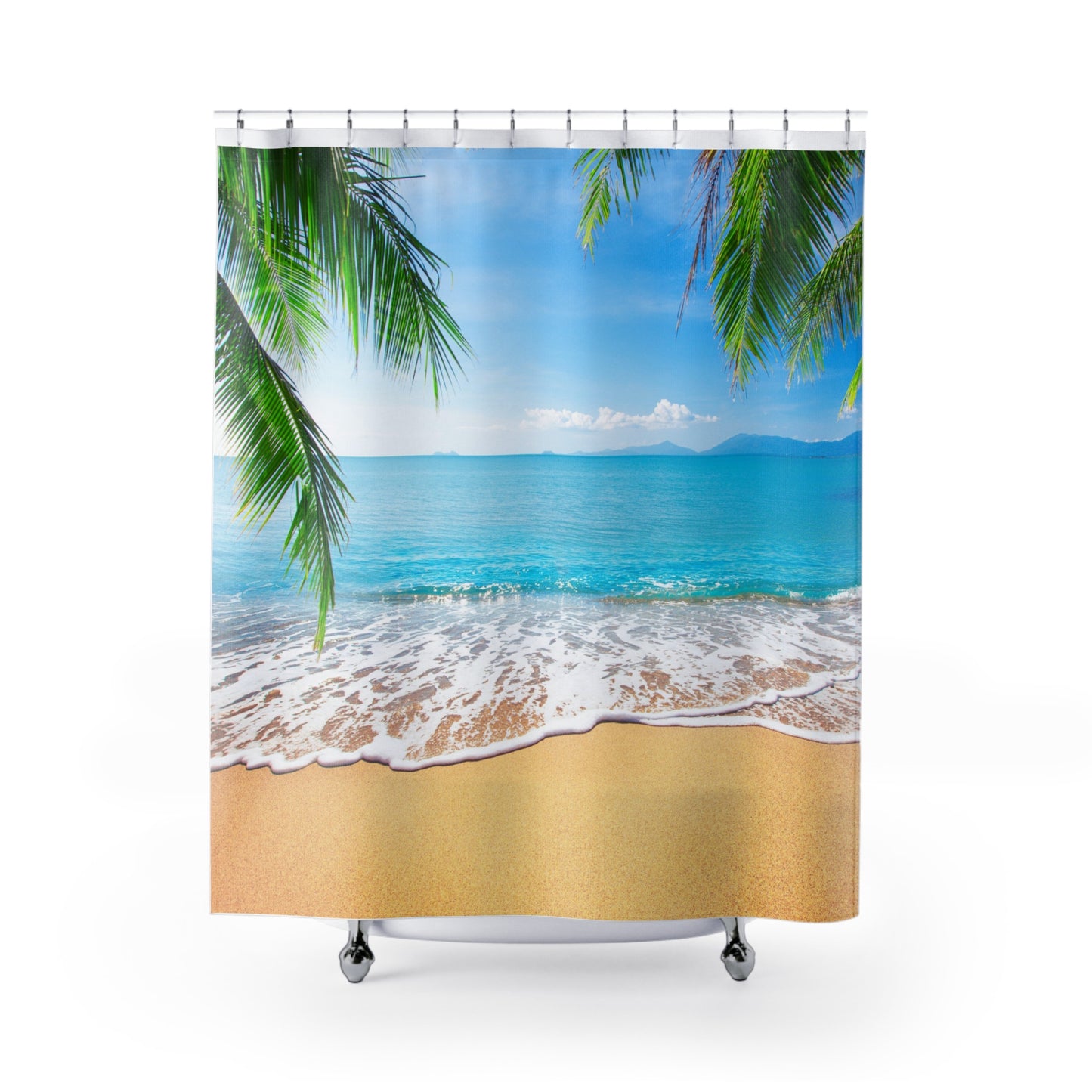 Tropical  Shower Curtains | Coastal Shower Curtain | Summer Shower Curtain | Ocean Shower Curtain