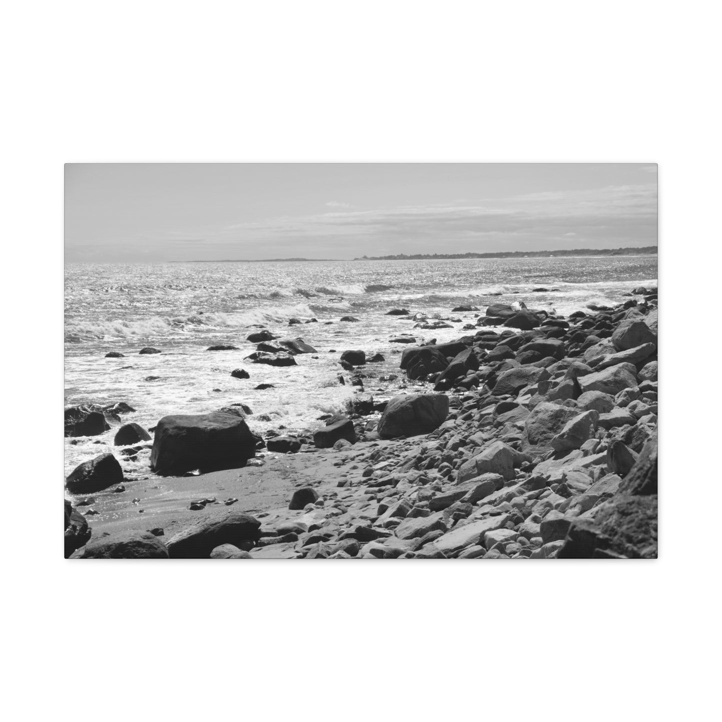 Rocks on the Beach | Black and White Photography