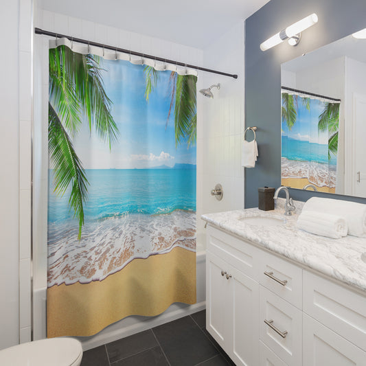 Tropical  Shower Curtains | Coastal Shower Curtain | Summer Shower Curtain | Ocean Shower Curtain