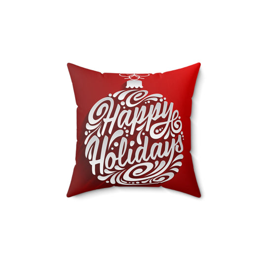 Faux Suede Square Pillow | Holiday Decor |