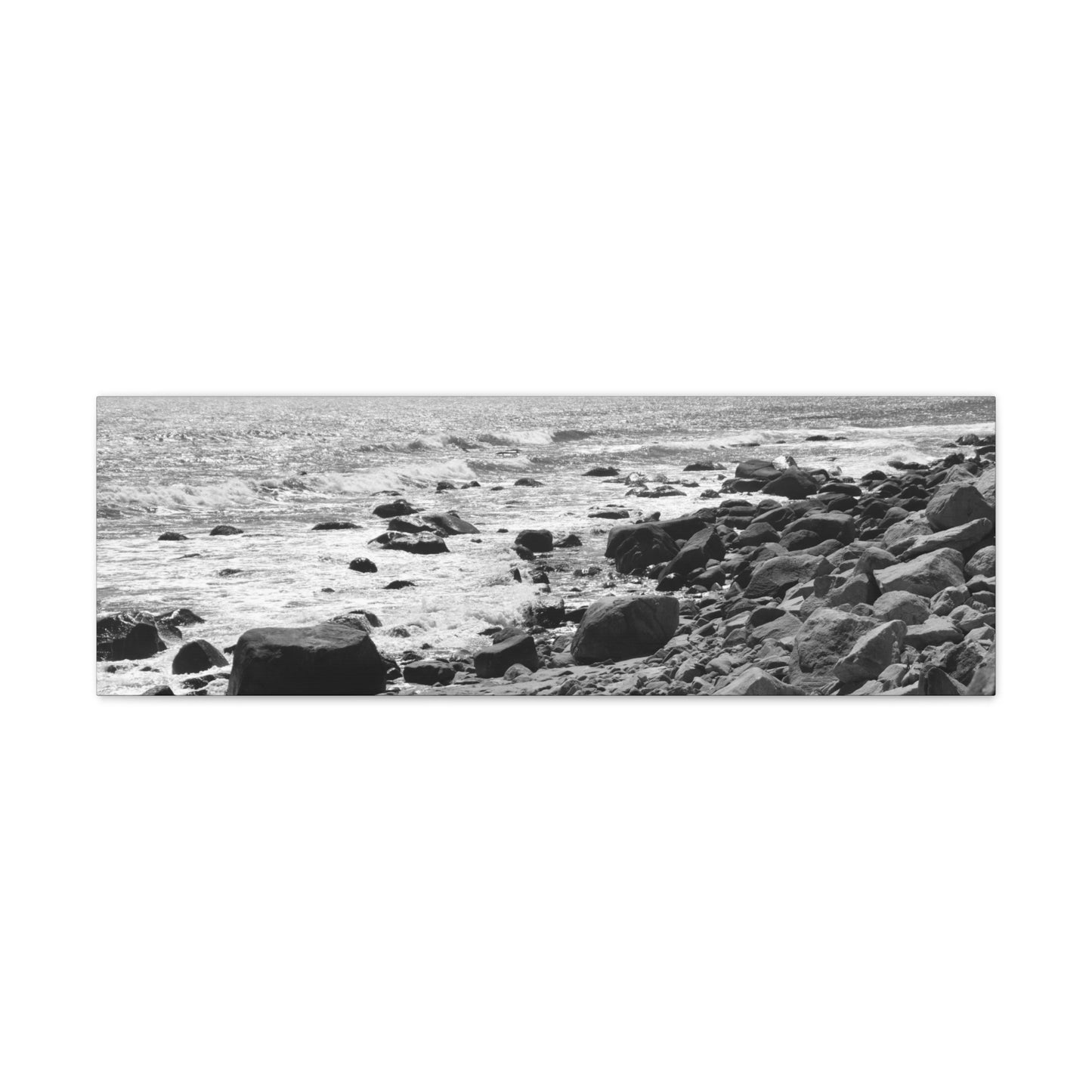 Rocks on the Beach | Black and White Photography