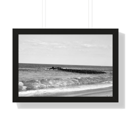 Relax Framed Black and White Ocean Wall Art | Coastal Photography | Scenic Home Decor