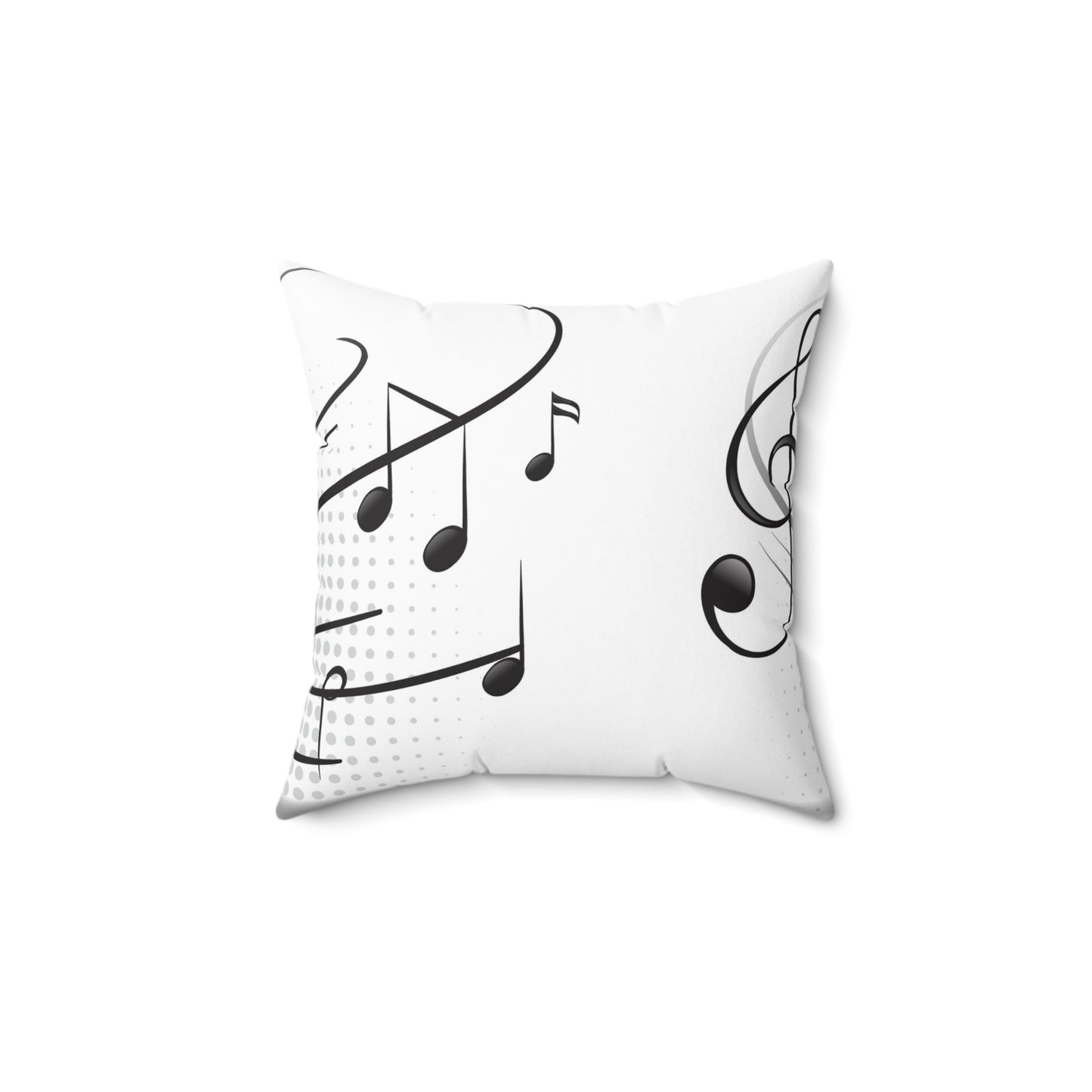 Music Notes Faux Suede Square Pillow