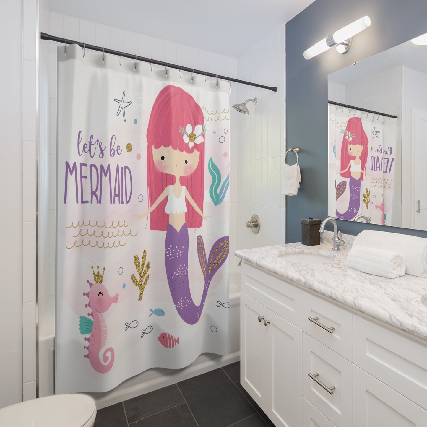 Little Mermaid Shower Curtain| Home Decor | Gift