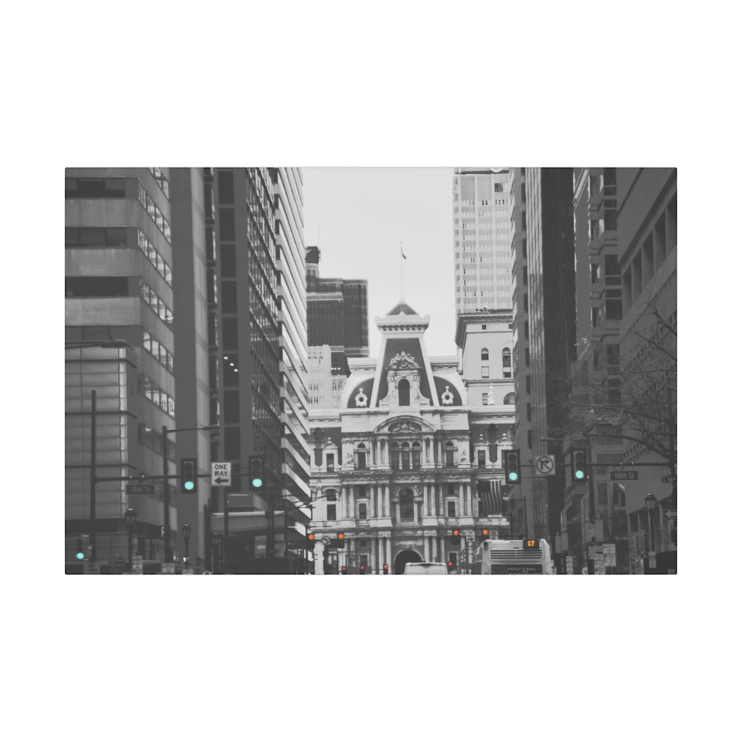 Building in Philly | Landscape Photography | Black and White Photography Canvas