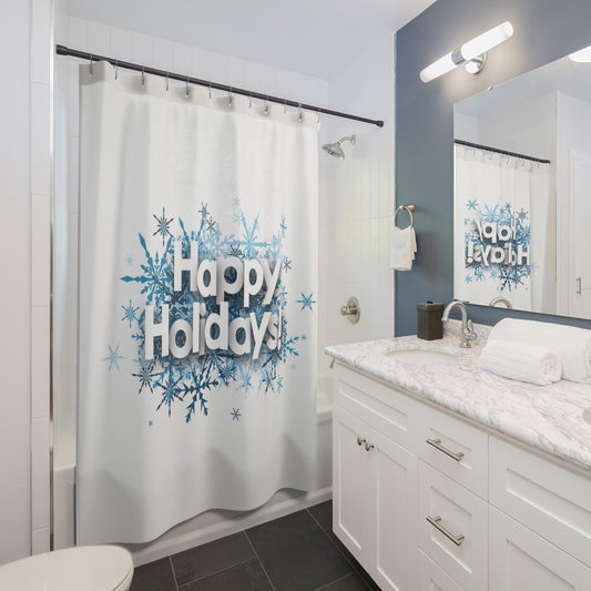 Happy Holidays Shower Curtains | Home Decor | Christmas Bath Curtains